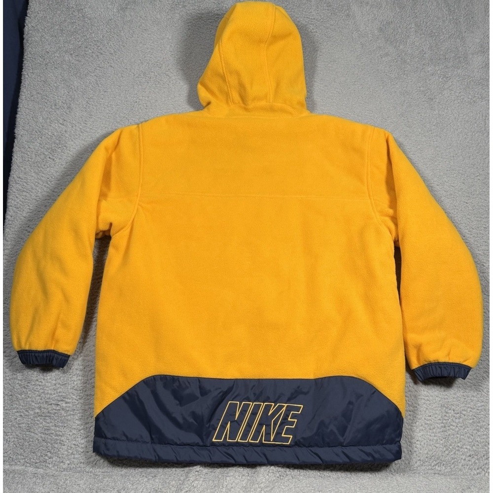 Vintage Y2K Nike Fleece Reversible Jacket‎ Mens XL Navy Blue & Yellow Full Zip